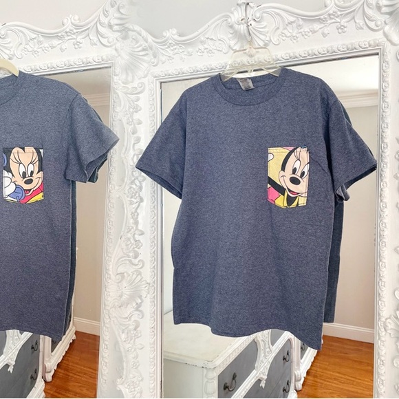 New York Couture One of a Kind VINTAGE Minnie Mouse Reworked Pocket T-Shirt - Picture 4 of 6
